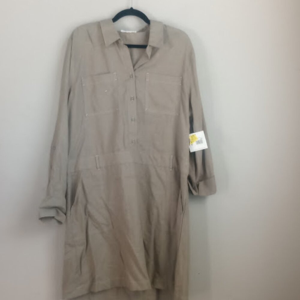 Beach Lunch Lounge dress-XL gray green belted